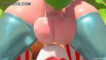 Princezna Rosalina, Futanari, Kouří A Dostává Orgasmus Od Velkého Péra.
